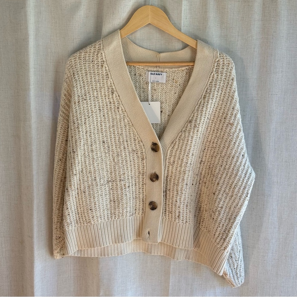 Old Navy Cream Button-Up Cardigan